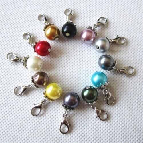 Hot sale Color Mixed Floating Locket charms pearl Beads Pendants&Dangles For Glass Living Lockets