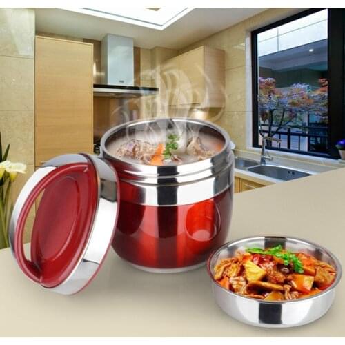 Hand Stainless Steel Insulated Portable Pan Container Double Layer Lunch Box Creative Japanese Style Seperated-Style 2-Layer Ins