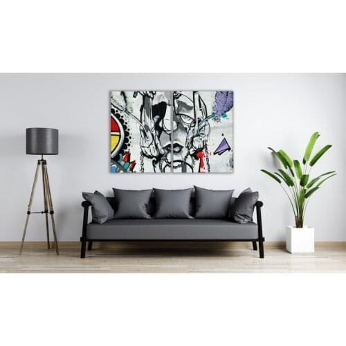 Urban Face Art Modern Abstract Painting Canvas