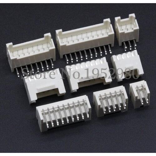50PCS PHB 2.0mm Connector 2.0mm Male Socket Right Angle Double Row with Buckle PHSD Connectors 2*2/3/4/5/6/7/8/10-20P