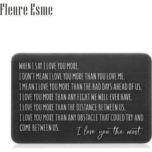 Wallet Insert Card Gifts for Him Men Husband From Wife Girlfriend Valentine Anniversary Birthday Gifts for Groom Fiance