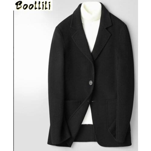 Boollili Mens 100% Wool Coat Double-sided Korean Man Jacket Spring Autumn Overcoat Jackets Casaco Masculino