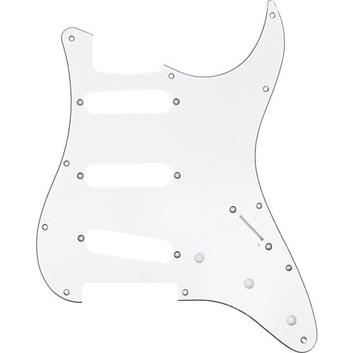 Musiclily Pro 11-Hole 72 or 64 Strat SSS Guitar Pickguard for MIJ JPN Japan Stratocaster, 3Ply Parchment