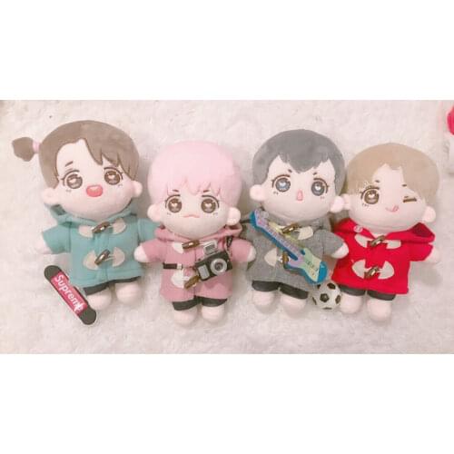 Kpop EXO Doll Clothes Hoodie Coat Pants Suit For 20-30cm Plush Dolls Toy Cosplay Gift Outfit Handmade