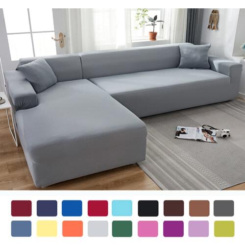 Solid Color Elastic Sofa Cover Decorative Sectional Sofa Covers for Living Room L Shape Couch Covers for Sofas Chair Covers