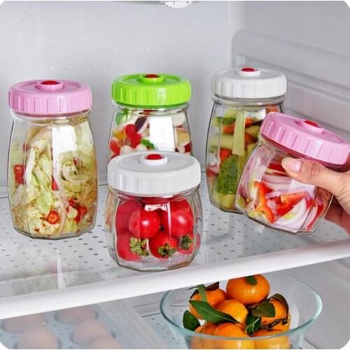 Vacuum Sealed Mason Jar Transparent Glass Jar With Lid Snacks Candy Food Storage Bottle