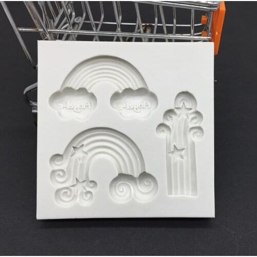 Rainbow Shapes Silicone Sugarcraft Mold, Fondant Cake Decorating Tools Bakeware