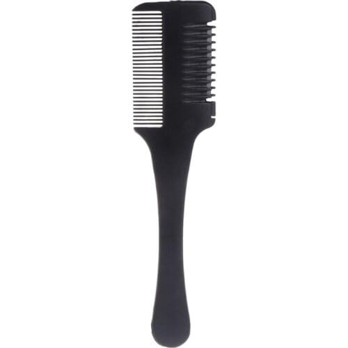 Hair Razor Comb Black Handle Cutting Thinning Home DIY Trimmer Inside Blades