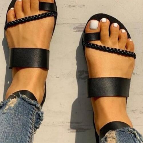 Gold Comfortable Women Sandals Spring Summer Ladies Shoes Open Toe Buckle Strap Beach Sandals Rome Casual Flip Flops Flat Shoes