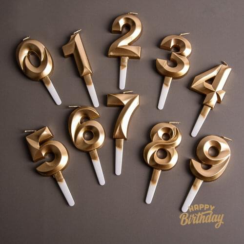 1 Pcs Digital Cake Candles Metallic Birthday Candles In For Birthday Wedding Party Cake Decorations 0/1/2/3/4/5/6/7/8/9