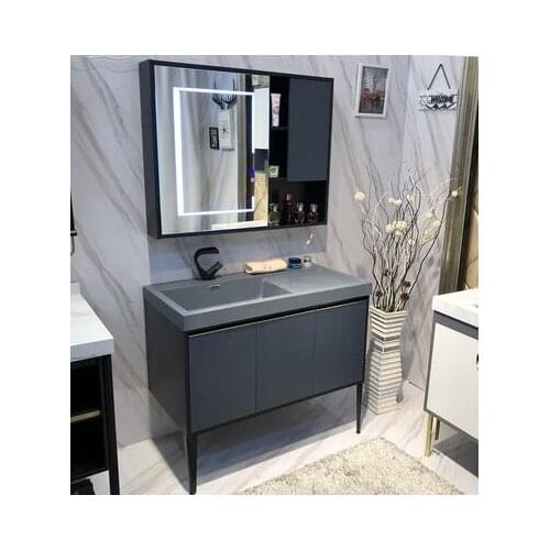 Light luxury bathroom cabinet combined toilet hand washing table demisting intelligent mirror cabinet hand washing basin report