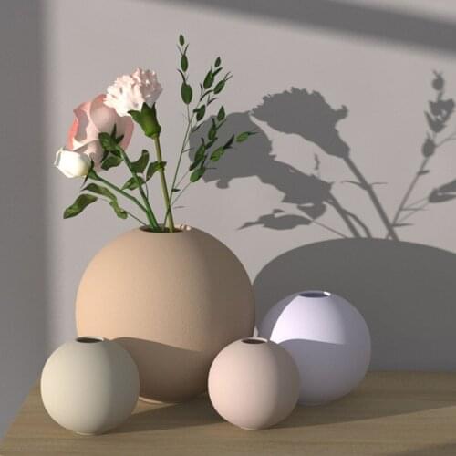 Vases home decor Nordic Style Fashion Spherical Vase Decoration Living Room Countertop Creative Flower Floral Ceramic Craft