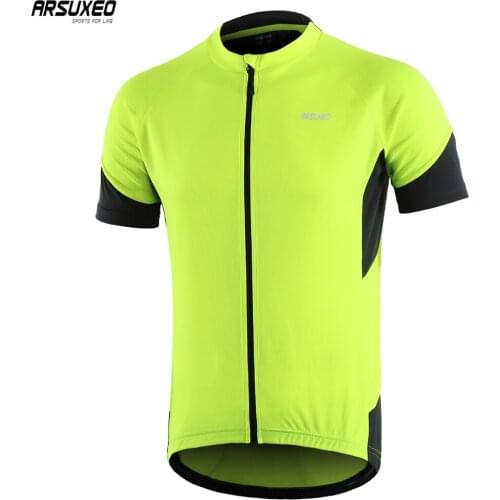 ARSUXEO Mens Cycling Jersey Short Sleeves Pro MTB Jerseys Mountain Bike Shirts Bicycle Clothing Breathable Quick Dry Tops 650