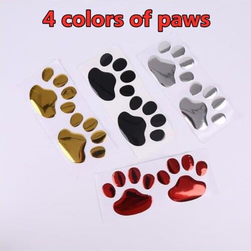 WL 4 Colors 5/10/20 Sheets Car-styling PVC Waterproof Animal Sticker Universal Paw Decoration For Car Body Footprint Claw Decal