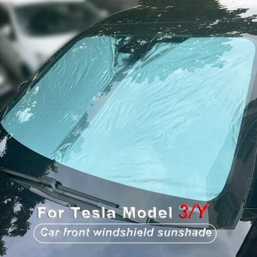 UV Protect Car Windshield Cover For Tesla Model 3 2021 Model Y Car Front Windshield Sunshade Curtain Car Accessories Products