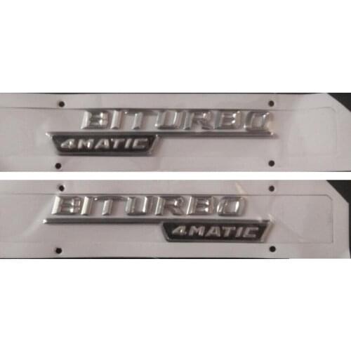 2PCS FOR Biturbo 4 Matic Letters Trunk Badge Emblem for Mercedes