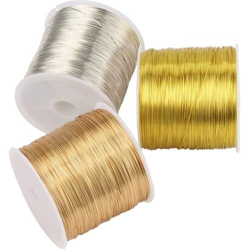 0.3mm 0.4mm Silver/Gold/Rose Gold Color Alloy Copper Cord Beading Wire For Jewelry Making Necklace Bracelet Cord String Supplies
