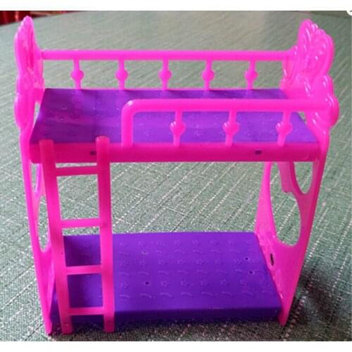 1Set girl birthday gift plastic bed for doll mini kelly doll play house accessories gift toy for girl Dolls Accessories