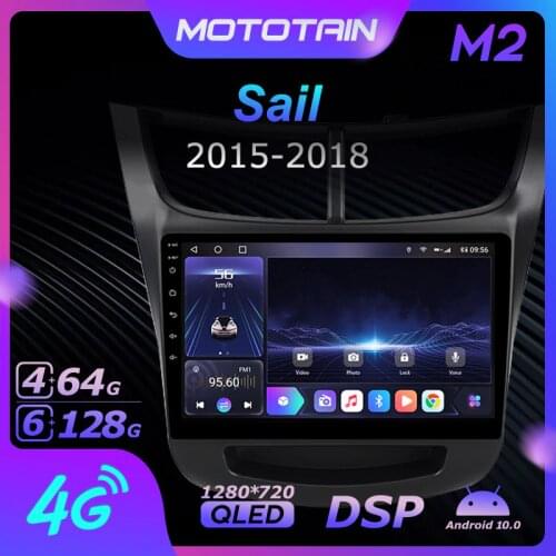 1280*720 Android 10.0 Mototain Car Multimedia Auto Radio for Chevrolet Sail 2015 - 2018 4G LTE Audio GPS Player 8 Core 6G 128G