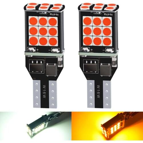 2PCS NEW T15 912 W16W WY16W Super Bright 3030 LED Auto Brake Bulb Backup Reverse Lamp Car Daytime Running Light Turn Signals