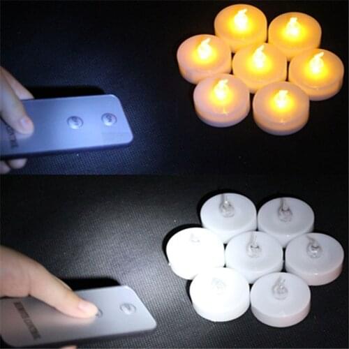 24pcs candle+1pcs remote) Yellow Flickering LED Candle Remote Control Light Battery Operated Tealight Halloween Decorative