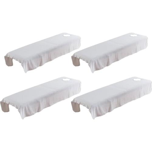 4pcs Super Soft SPA Massage Table Bedding Sheets Beauty Bed Cover With Hole