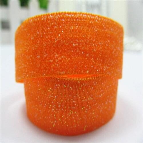 5/8 inch Tangerine Glitter FOE Elastic Ribbon