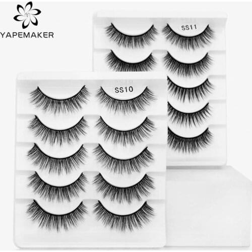 5 Pairs 3D Mink False Eyelashes Natural Short Fluffy Dramatic Fake Lashes Handmade Without Cruel Fake Eyelash Makeup Extension