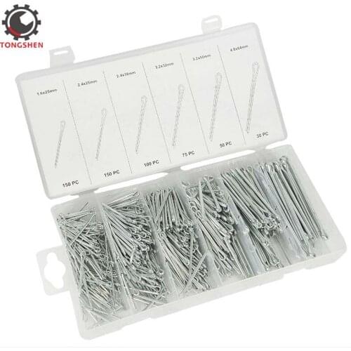 555pcs Cotter Pins with Fastener Clip Key Split-Cotter Fastening Pins set Watch Band Link Pins Cotter for Watchmaker