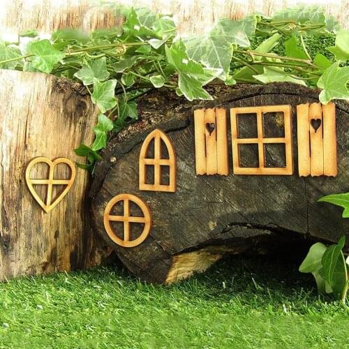 6pcs/set DIY Wooden Fairy Elf Door Craft Kit Christmas Gift Door Fairy Decor Garden Decor Vintage Dollhouse Decoration Mini O8F9