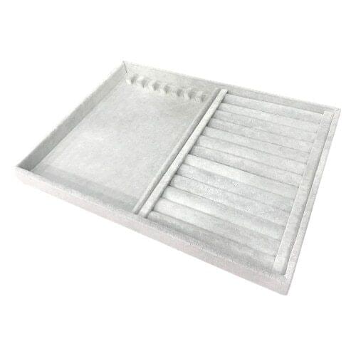 Aydindecor Suede Gray Necklace Ring Display Box