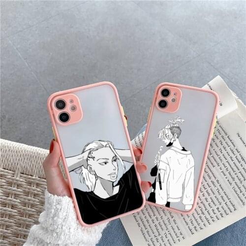 Tokyo revengers Phone Case For iPhone 12 11 Mini Pro XR XS Max 7 8 Plus X Matte transparent Pink Back Cover