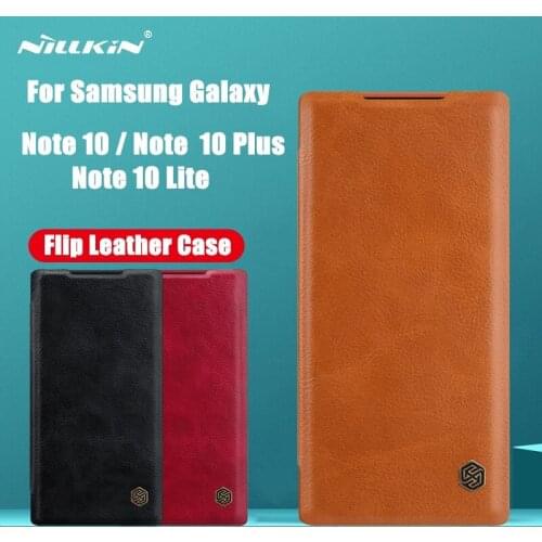 Case for Samsung Galaxy Note 10 Plus Lite Leather Case Nillkin QIN Series Cover Bag Protective Flip Cover With Retail Package