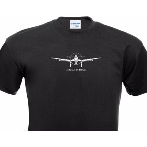 Brand Style Short Sleeve Free China Post Shipping T-Shirt Ju 87 Stuka Airplane Airplane Airforce movie Tee Shirt