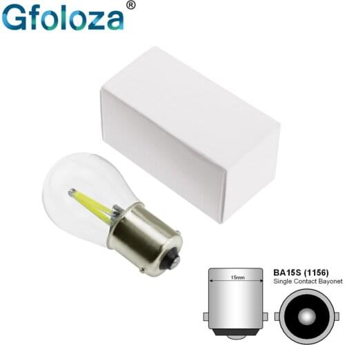 Gfoloza P21W BA15S LED Filament Chip Car Light 1156 Auto Vehicle Reverse Parking Lamp DRL White Red Yellow 12v 1PCS