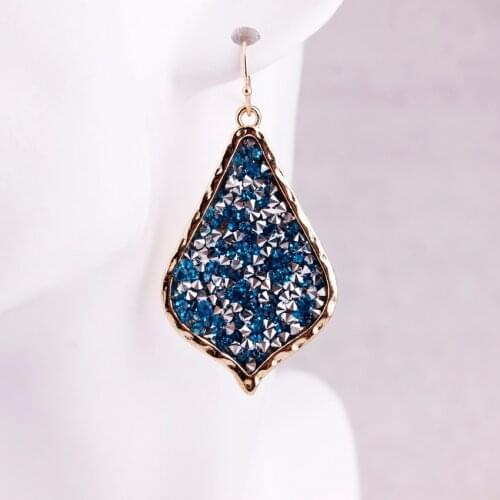 Pave Crystals Water Drops Statement Earrings for Women Gift KS Designer Inspired Jewelry
