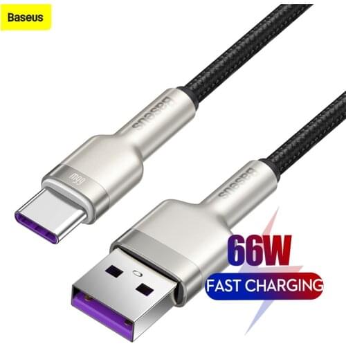 Baseus 66W USB to Type C USB C Fast Charging Cable For Samsung S20 S10 For Huawei P40 Xiaomi