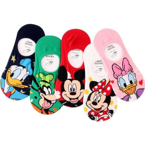 Short Socks Slipper Cartoon Female Invisible Socks Women Girls Non-Slip Socks Duck Mouse Meias Loafer Streetwea Short Socks