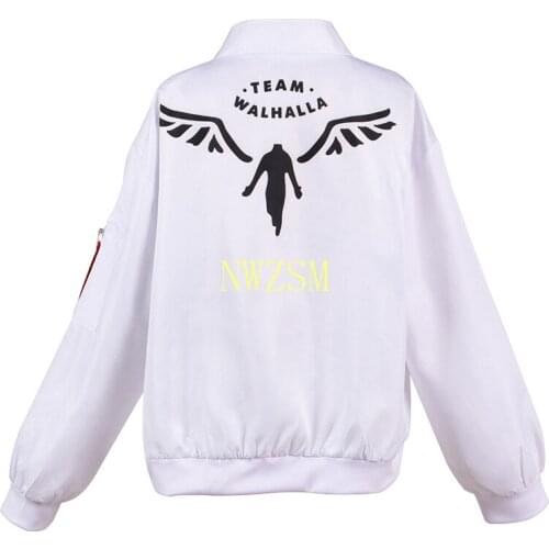 Tokyo Revengers Hanemiya Kazutora Cosplay Costumes White Coat Valhalla Uniform Baseball Coat Mikey Draken Halloween Kids Adults