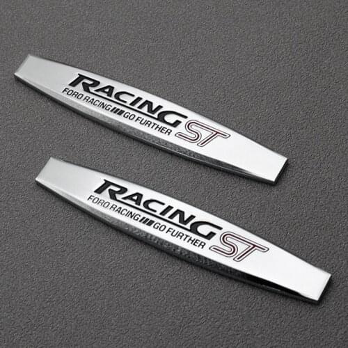 2Pcs Metal 3D Side Fender Rear Trunk Car Styling Sticker Emblem Badge Decals For Ford ST Focus Mondeo Fiesta Kuga Ranger Excape