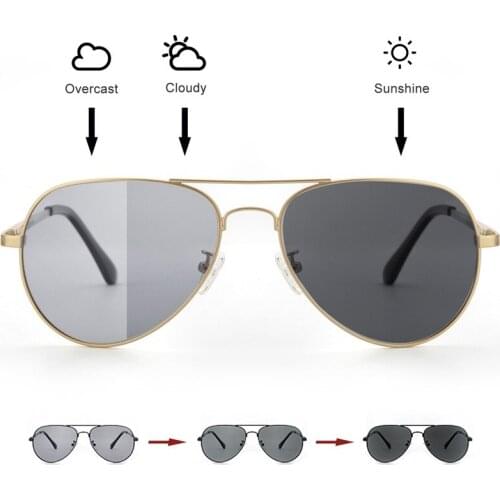 Fashion Pilot Sunglasses Photochromic Sunglasses With Polarized Lens Black Driving Glasses Women Men Travel Goggles gafas de sol