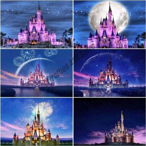 5D DIY Diamond Painting Disney Castle Series Cross Stitch Kits Full Square/Round Diamond Embroidery Mosaic Home Decor Gift
