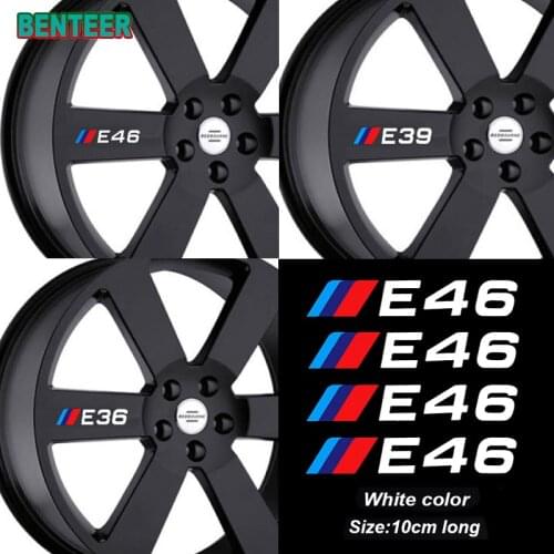 4pcs NEW E30 E34 E36 E39 E46 E60 E90 car rim sticker For bmw 1 3 5 series m3 m5 120i 130i 318i 320i 325i 520i 530i 528i