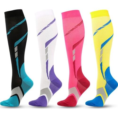 4pair New mens and womens sports pressure socks multi-color outdoor running compression stockings to prevent varicose running