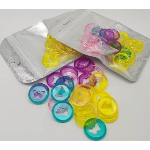 24Pcs/Lot Plastic Binding Rings 28MM Butterfly Loose-leaf Buckle Transparent Buckle Mushroom Hole Notebook Binding Disc
