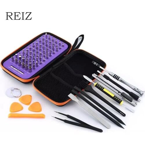 REIZ 83 In 1 Precision Screwdriver Set Magnetic Phillips Slotted Torx Screw Nuts Bits Multitool Mobile Phone Repair Hand Tool
