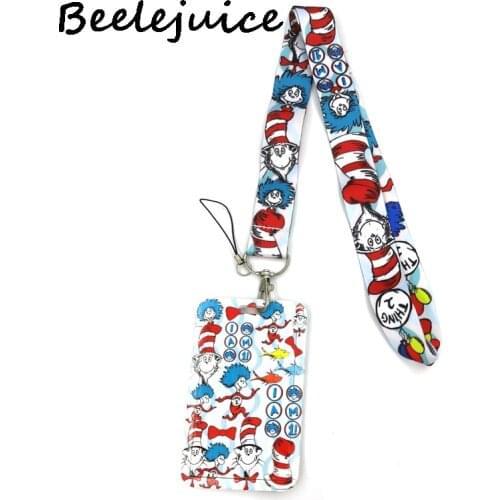 Dr seuss Christmas Cats Lanyard Neck Strap Art Anime Fashion Lanyards Bus ID Name Work Card Holder Accessories Decorations Kids