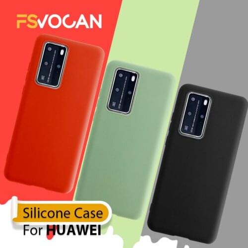 For Huawei Candy Color Silicone Phone Case For Huawei P40 Pro P30 P20 Lite Mate Matte Soft TPU Back Cover Protection Shockproof
