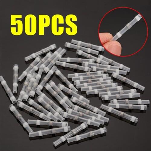 50pcs Insulated Wire Connectors Waterproof Solder Sleeve Heat Shrink Wire Splice Connector 26-24AWG For Automobile Applications