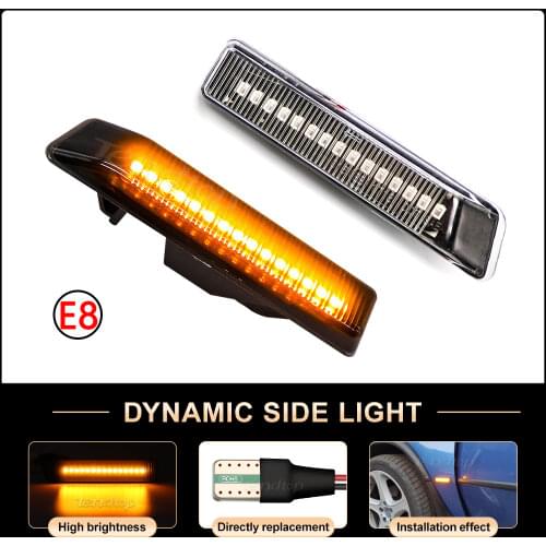 2Pcs/Lot Car Front Wing Smoke Lens Dynamic LED Side Marker Repeater Indicator Light 63132492179 63137164491 For BMW X5 E53 E36